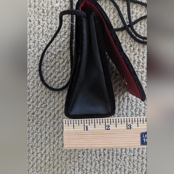 Vintage Christmas Santa Amanda Smith Velvet embroidered Crossbody Purse Bag - Picture 11 of 13